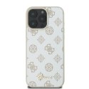 Etui Guess Peony Script Logo MagSafe na iPhone 16 Pro - białe Guess