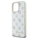 Etui Guess Peony Script Logo MagSafe na iPhone 16 Pro - białe Guess