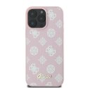 Etui Guess Peony Script Logo MagSafe na iPhone 16 Pro - różowe Guess
