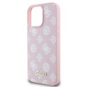 Etui Guess Peony Script Logo MagSafe na iPhone 16 Pro - różowe Guess