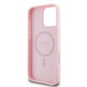 Etui Guess Peony Script Logo MagSafe na iPhone 16 Pro - różowe Guess