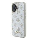 Etui Guess Peony Script Logo MagSafe na iPhone 16 - białe Guess
