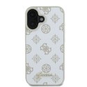 Etui Guess Peony Script Logo MagSafe na iPhone 16 - białe Guess
