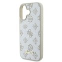 Etui Guess Peony Script Logo MagSafe na iPhone 16 - białe Guess