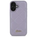 Etui Guess Quilted Metal Logo na iPhone 16 - jasnofioletowe Guess