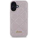 Etui Guess Quilted Metal Logo na iPhone 16 - różowe Guess