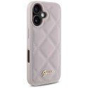 Etui Guess Quilted Metal Logo na iPhone 16 - różowe Guess