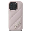 Etui Karl Lagerfeld Quilted Signature na iPhone 16 Pro Max - różowe Karl Lagerfeld