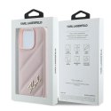Etui Karl Lagerfeld Quilted Signature na iPhone 16 Pro Max - różowe Karl Lagerfeld