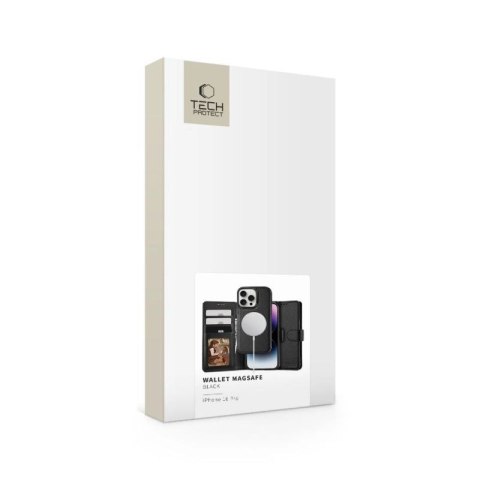 Etui Tech-Protect Wallet MagSafe z portfelem na iPhone 16 Pro - czarne Tech-Protect
