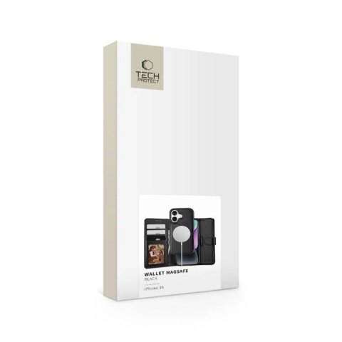 Etui Tech-Protect Wallet MagSafe z portfelem na iPhone 16 - czarne Tech-Protect