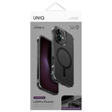 Etui UNIQ LifePro Xtreme Magclick Charging na iPhone 16 - czarne UNIQ
