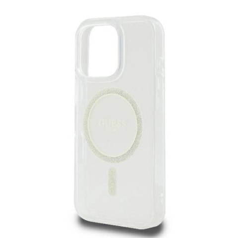 Guess GUHMP16LHFGERET iPhone 16 Pro 6.3" przeźroczysty/transparent hardcase IML Glitter Circle MagSafe Guess