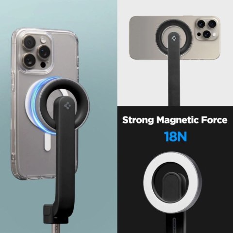 Selfie stick Spigen S571W MagSafe Bluetooth z tripodem - czarny