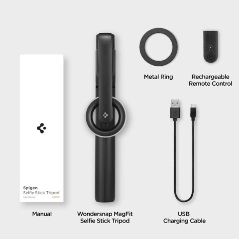 Selfie stick Spigen S580W MagSafe Bluetooth z tripodem - czarny
