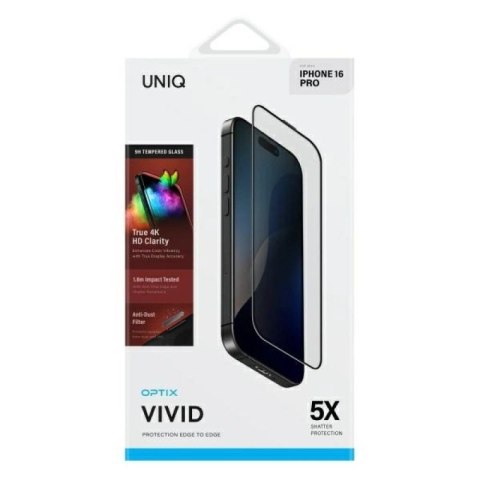 Szkło hartowane UNIQ Optix Vivid z apliaktorem na iPhone 16 Pro UNIQ
