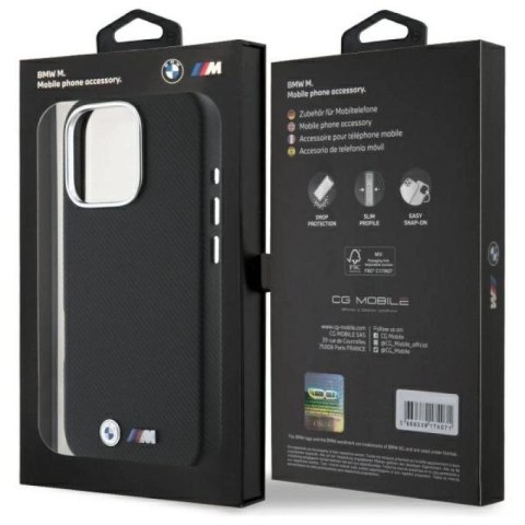 Etui BMW M Edition Kevlar Wrapped Metal na iPhone 16 Pro Max - czarne BMW