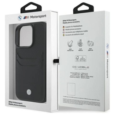Etui BMW Sign Leather Cardslot na iPhone 16 Pro Max - czarne BMW