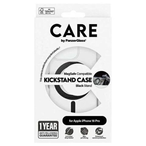 Etui CARE by PanzerGlass Feature Kickstand Case z MagSafe na iPhone 16 Pro - czarne PanzerGlass