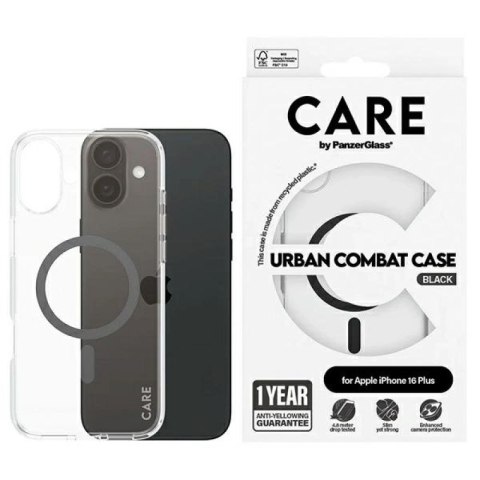 Etui CARE by PanzerGlass Flagship Case z MagSafe na iPhone 16 Plus - czarne PanzerGlass