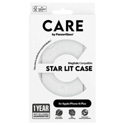 Etui CARE by PanzerGlass Flagship Star Lit Case z MagSafe na iPhone 16 Plus - białe PanzerGlass