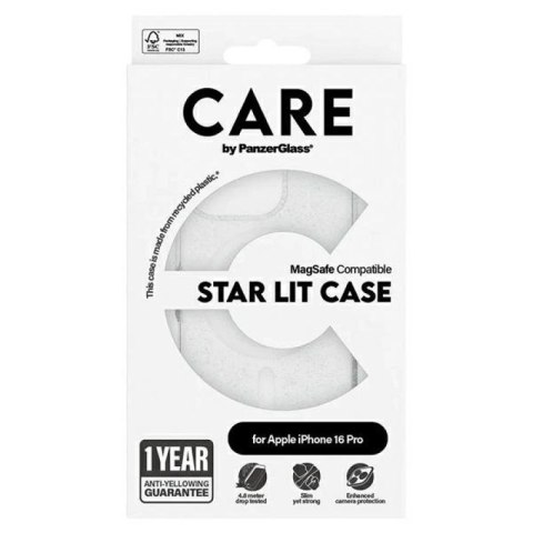 Etui CARE by PanzerGlass Flagship Star Lit Case z MagSafe na iPhone 16 Pro - białe PanzerGlass