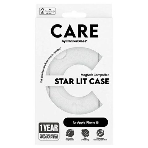 Etui CARE by PanzerGlass Flagship Star Lit Case z MagSafe na iPhone 16 - białe PanzerGlass