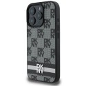 Etui DKNY Checkered Pattern & Printed Stripes na iPhone 16 Pro Max - czarne DKNY