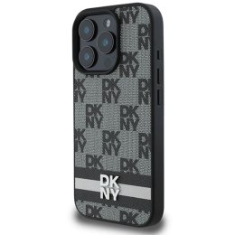 Etui DKNY Checkered Pattern & Printed Stripes na iPhone 16 Pro Max - czarne DKNY