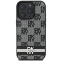 Etui DKNY Checkered Pattern & Printed Stripes na iPhone 16 Pro Max - czarne DKNY