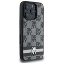 Etui DKNY Checkered Pattern & Printed Stripes na iPhone 16 Pro Max - czarne DKNY