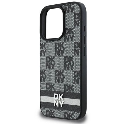 Etui DKNY Checkered Pattern & Printed Stripes na iPhone 16 Pro Max - czarne DKNY