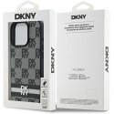 Etui DKNY Checkered Pattern & Printed Stripes na iPhone 16 Pro Max - czarne DKNY