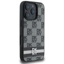 Etui DKNY Checkered Pattern & Printed Stripes na iPhone 16 Pro - czarne DKNY
