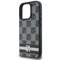 Etui DKNY Checkered Pattern & Printed Stripes na iPhone 16 Pro - czarne DKNY
