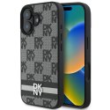 Etui DKNY Checkered Pattern & Printed Stripes na iPhone 16 - czarne DKNY