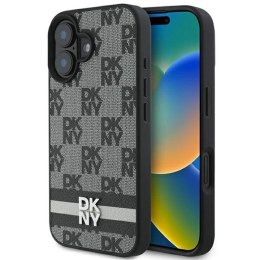 Etui DKNY Checkered Pattern & Printed Stripes na iPhone 16 - czarne DKNY