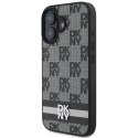 Etui DKNY Checkered Pattern & Printed Stripes na iPhone 16 - czarne DKNY