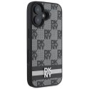 Etui DKNY Checkered Pattern & Printed Stripes na iPhone 16 - czarne DKNY