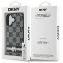 Etui DKNY Checkered Pattern & Printed Stripes na iPhone 16 - czarne DKNY