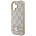 Etui DKNY Checkered Pattern & Printed Stripes na iPhone 16 - różowe DKNY