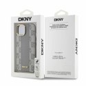 Etui DKNY Leather Checkered Mono Pattern MagSafe na iPhone 14 - beżowe DKNY