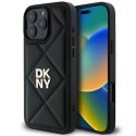 Etui DKNY Quilted Stack Logo na iPhone 16 Pro - czarne DKNY