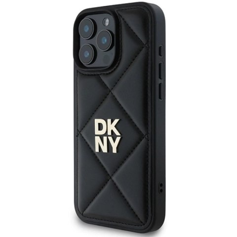 Etui DKNY Quilted Stack Logo na iPhone 16 Pro - czarne DKNY
