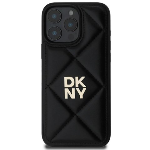 Etui DKNY Quilted Stack Logo na iPhone 16 Pro - czarne DKNY