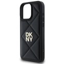 Etui DKNY Quilted Stack Logo na iPhone 16 Pro - czarne DKNY