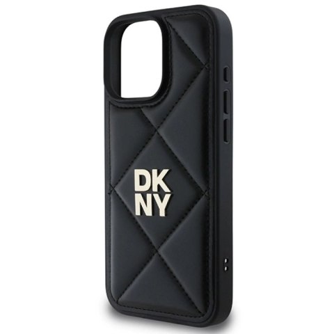 Etui DKNY Quilted Stack Logo na iPhone 16 Pro - czarne DKNY
