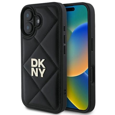 Etui DKNY Quilted Stack Logo na iPhone 16 - czarne DKNY