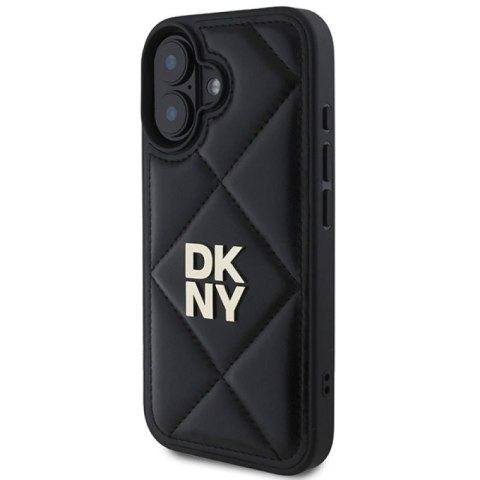 Etui DKNY Quilted Stack Logo na iPhone 16 - czarne DKNY