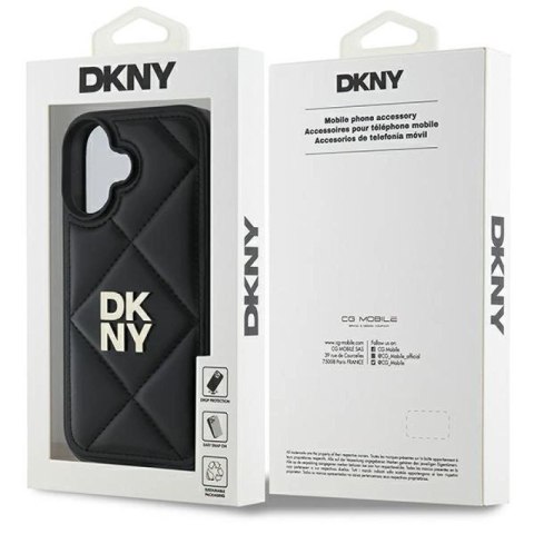 Etui DKNY Quilted Stack Logo na iPhone 16 - czarne DKNY